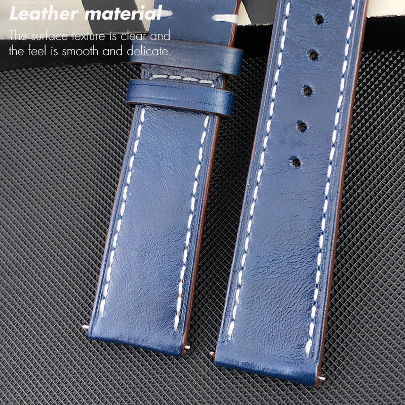 Bracelet de montre en cuir véritable pour hommes, à dégagement rapide, 19mm 20mm 21mm 22mm, pour IWC Portugieser Pilot montres Portofino, bracelet de montre en cuir de vache