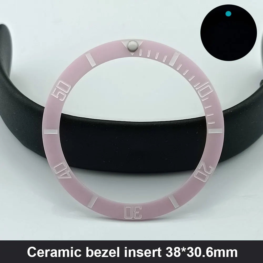 38mm x 30.6mm Sloped Ceramic Bezel GMT and Diving Watch Insert for 40mm Men's Watch Replacement Watch Bezel Inserts