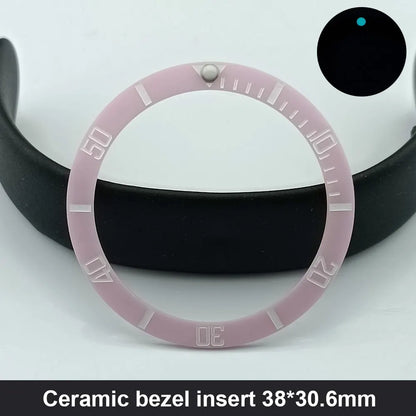 38mm x 30.6mm Sloped Ceramic Bezel GMT and Diving Watch Insert for 40mm Men's Watch Replacement Watch Bezel Inserts