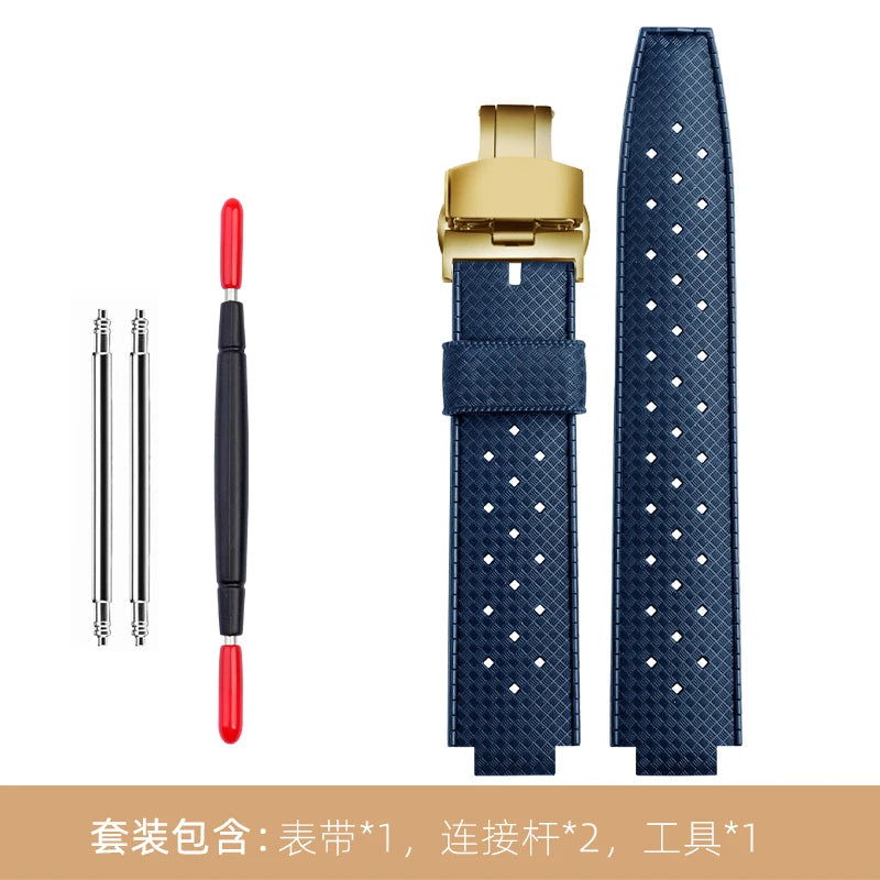 Cinturino in gomma per orologio LV, con apertura rialzata, Louis Vuitton, serie Tambour, Q1121, cinturino dedicato, uomo, donna, Q114k