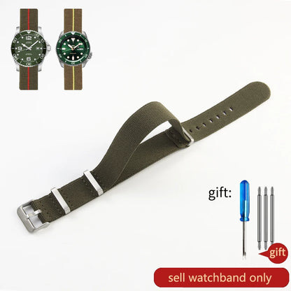 Retro Parachute Nylon Watch Strap for Rolex Tudor Biwan Omega Heuer IWC Men High-Density Knit 18 20 22mm Replacement Accessories