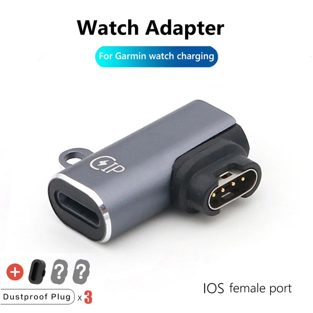 Adaptateur Portable de chargement de Type C/Micro USB/iOS, pour Garmin Fenix 7 7S 7X 6 6S 6X 5 5s 5X Venu 2 2S, convertisseur de chargeur de montre intelligente