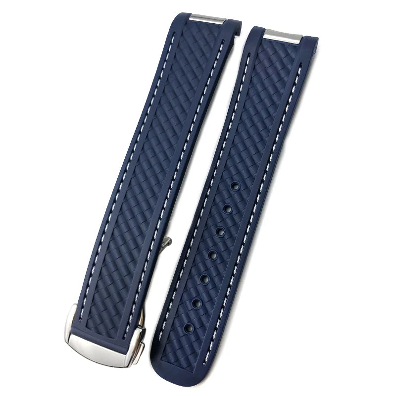 Bracelet de montre en caoutchouc de Silicone, 19mm 20mm, pour Omega Seamaster AQUA TERRA AT150 Ultra léger 8900, boucle de déploiement Premium