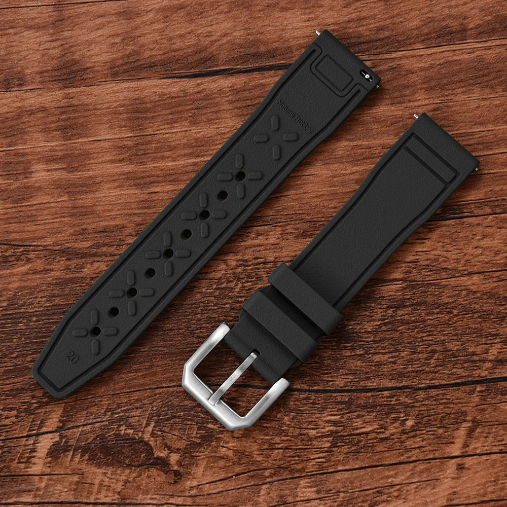 Bracelet en caoutchouc FKM 20mm 21mm 22mm pour montre IWC PILOT Portugal PORTOFINO, bracelet de plongée à libération rapide, montre connectée pour Huawei