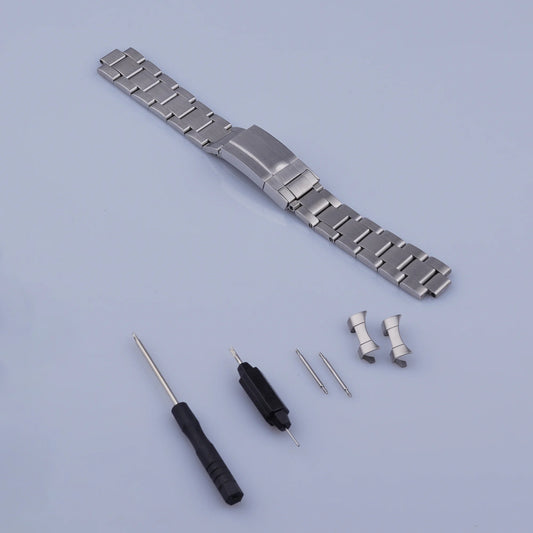Rolamy 19 mm 20 mm 316 acciaio inossidabile argento Oyster Bracciale maglie piene cinturino orologio di ricambio per Datejust