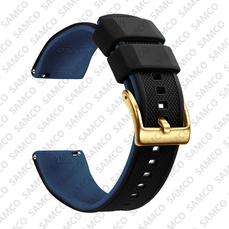 Bracelet de montre en Silicone de qualité supérieure, 18mm 20mm 22mm, à dégagement rapide, en caoutchouc, de remplacement