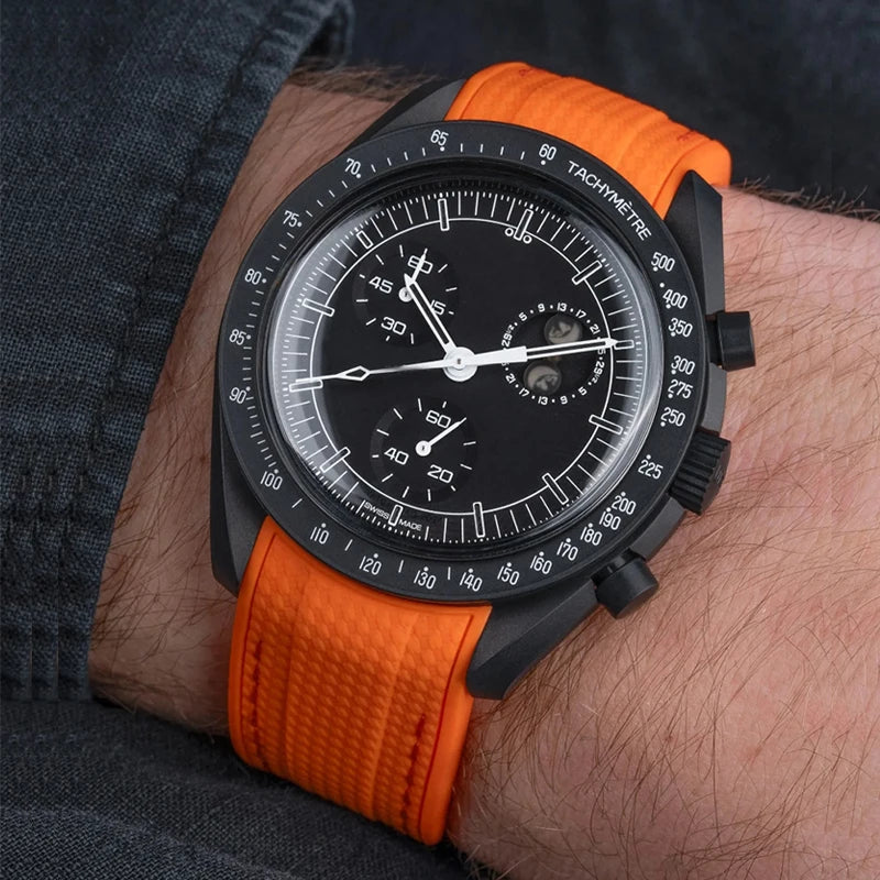 Diving Strap for Omega X Swatch, 20mm, MoonSwatch Joint, for Men and Women, Peripheral, Curved End, TPU Rubber Strap for Rolex, Watch Strap Tools