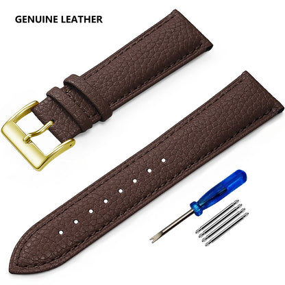 SAMCO Genuine Leather Watch Strap for Men and Women, 12mm, 14mm, 16mm, 18mm, 19mm, 20mm, 21mm, 22/24mm, High Quality Watch Strap, Watch Strap + Tool