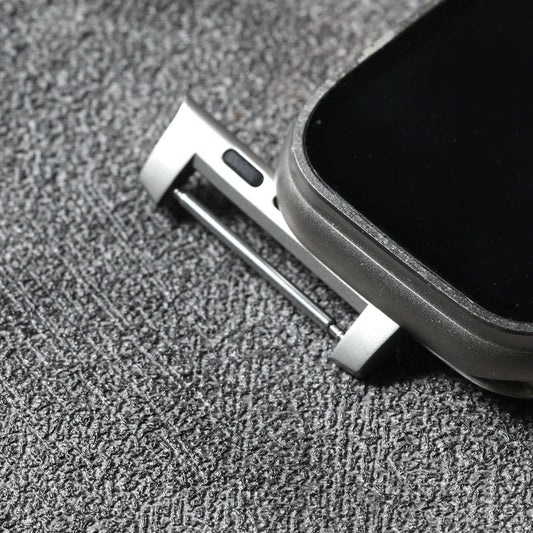 موصل بقطر داخلي 24 مم، متوافق مع Apple Watch مقاس 49 مم، 46 مم، 45 مم، 44 مم، Ultra 2، وS10، موصل من التيتانيوم