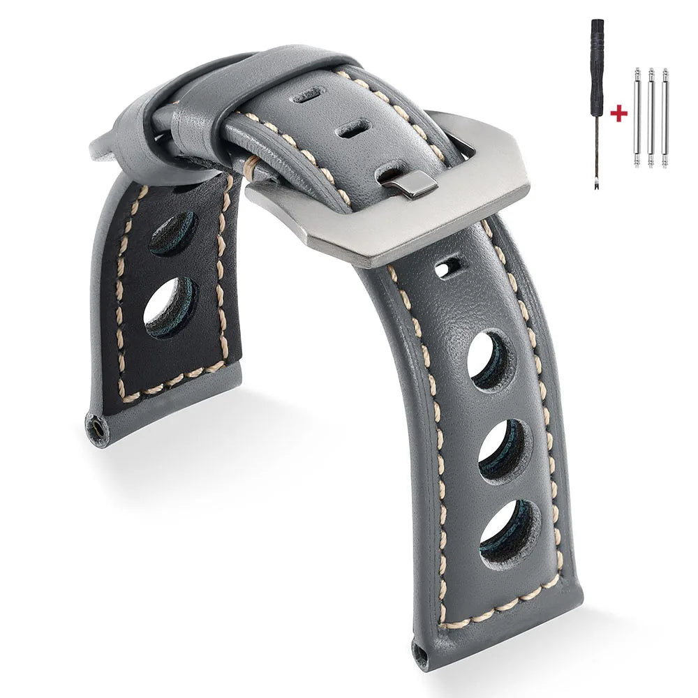 Bracelet de montre Vintage en cuir de vache, 20mm 22mm 24mm 26mm, bracelet de montre en cuir véritable pour femmes et hommes, ceinture avec boucle ardillon