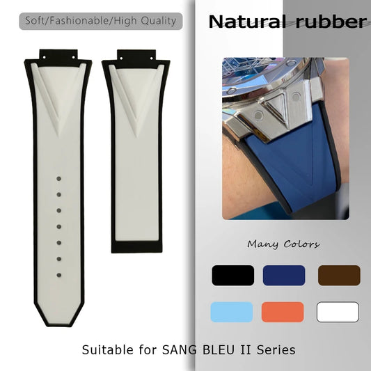 Cinturino per orologio in caucciù naturale di alta qualità, 29mm 17mm, per Hublot 45mm Big Bang 418 Sang Bleu II, cinturino in silicone, fibbia déployante