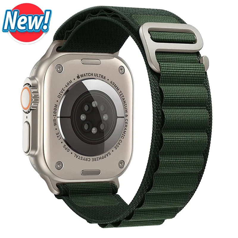 Bracelet à boucle alpine pour Apple watch Ultra 3 2 bandes 49mm 45mm 44mm 40mm 41mm 46mm 42mm Bracelet iWatch série 11 10 SE 9 8 7 6 5 4
