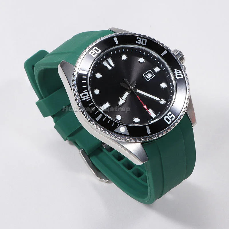 Bracciale in gomma di alta qualità da 20 mm e 22 mm con estremità curva, cinturino in silicone per Swatch, Omega e Moonswatch, bracciale impermeabile