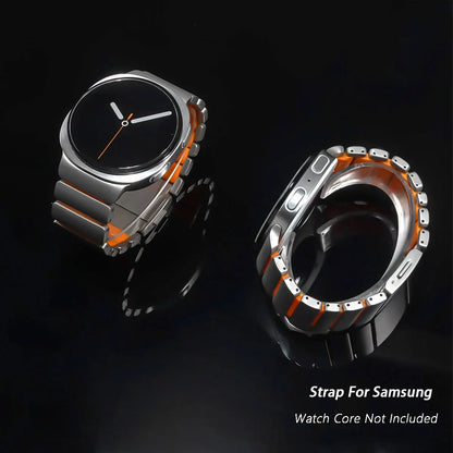 Luxury Titanium Magnetic Bracelet for Samsung Galaxy Watch Ultra 47mm, Silicone Strap for Galaxy Watch 8 40 44 Classic 46
