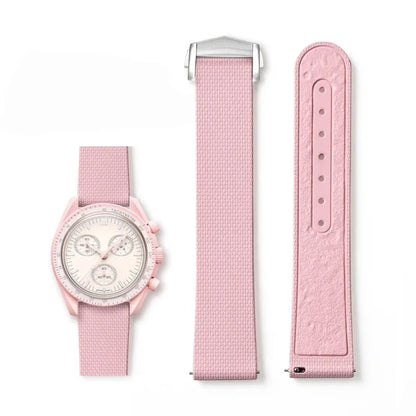 20mm Soft FKM Rubber Watch Strap, New, for Omega, Quick Release Bracelet for Seamaster, Waterproof Sports Watch Band