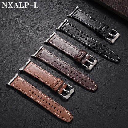 Leather Band without Gaps for Samsung Galaxy Watch 8 Classic 46mm, Replacement Strap for Galaxy Watch 8 44mm 40mm, Accessory