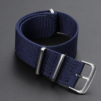 Cinturino per orologio in nylon intrecciato passante singolo da 14 mm, 16 mm, 18 mm, 20 mm, 22 mm, in tela, per uomo e donna, stile militare e sportivo