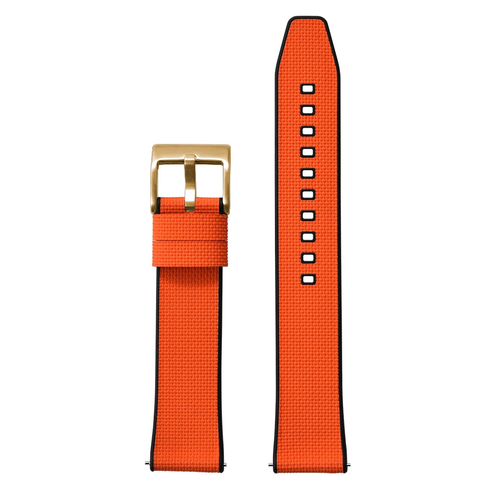 Cinturino in gomma FKM in tela per vela 18mm 19mm 20mm 21mm 22mm 24mm, top FKM a sgancio rapido + base FKM, vestibilità perfetta, cinturino universale piatto per orologio