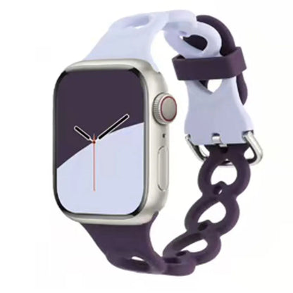 Nouveau bracelet de montre en silicone en forme de cœur pour Apple Watch S11 S10 S9 S8 7 6 5 4, bracelet respirant pour femmes, compatible avec iWatch Series 49 46 45 44 43 42 mm