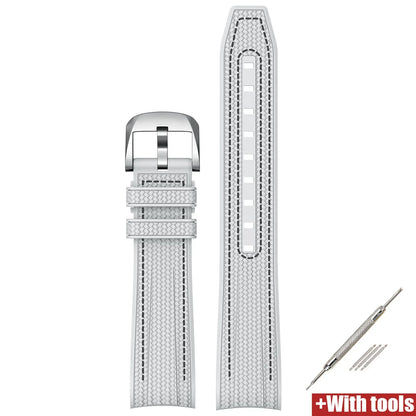 Per Swatch X Omega Joint MoonSwatch 20mm Cinturino a Sgancio Rapido Uomo Donna Estremità Curva Trama Silicone Gomma Cinturino Orologio Bracciale Strumento