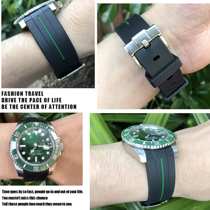 Uhrenarmband aus Kautschuk und Silikon, 19 mm 20 mm 21 mm 22 mm, für Omega Moonwatch Seamaster 300 Speedmaster Moon, Uhrenarmband-Werkzeuge
