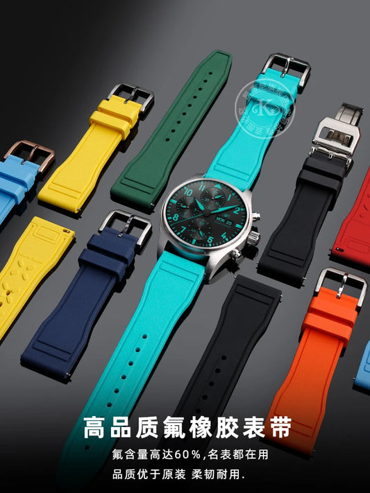 Cinturino per orologio in silicone morbido 20 mm 21 mm 22 mm per IWC Pilot | Cinturino sportivo a sgancio rapido | Sostituzione unisex impermeabile del cinturino in gomma