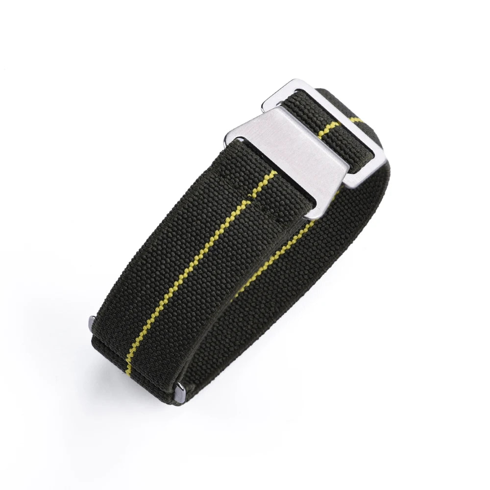 French Army Nylon Strap from the 60s, 20mm 22mm, for Parachute, Elastic, Nylon, Black, Blue, Green, Grey, Universal Fabric Watch Strap for Men