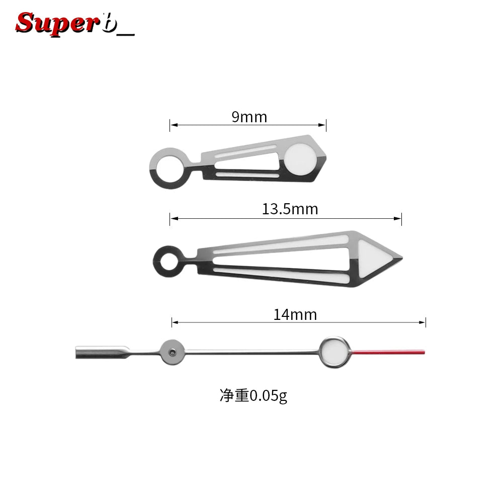 Luminous Watch Hands for Omega Seamaster 300 NH35 NH36, Retrofit Kit for Watch Movements 4R35 4R36 NH35 NH36 7S26