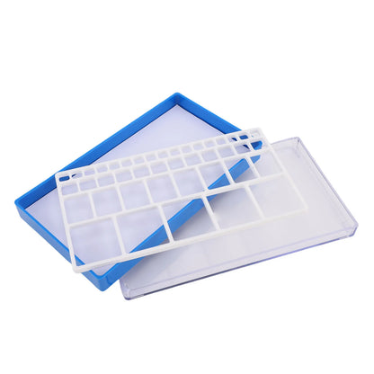 Boîte de rangement pour pièces de montres, pour horlogers, vis de bijouterie, outils de réparation de montres, plateau de rangement en plastique pour pièces de montres