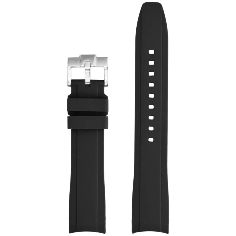High Resistance Silicone Bracelet for Men and Women, 18/19/20/21/22mm, Universal Curved End, Butterfly Buckle, Watch Strap for Tissot 1853