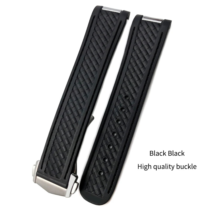 Bracelet de montre en caoutchouc de Silicone, 19mm 20mm, pour Omega Seamaster AQUA TERRA AT150 Ultra léger 8900, boucle de déploiement Premium