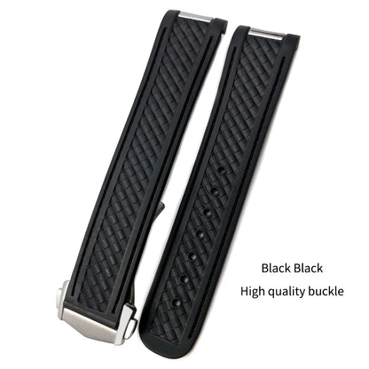 Bracelet de montre en caoutchouc de Silicone, 19mm 20mm, pour Omega Seamaster AQUA TERRA AT150 Ultra léger 8900, boucle de déploiement Premium