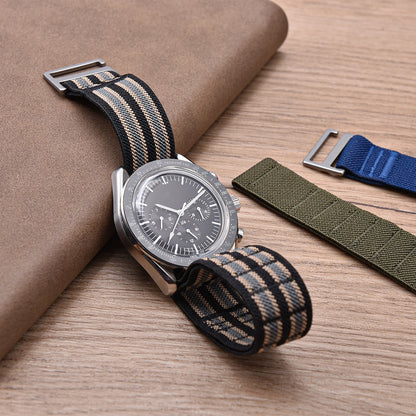 Bracelet de montre en toile de nylon 20mm 22mm, réglable, élastique, à boucle auto-agrippante, sport, de remplacement, respirant, pour Delugs