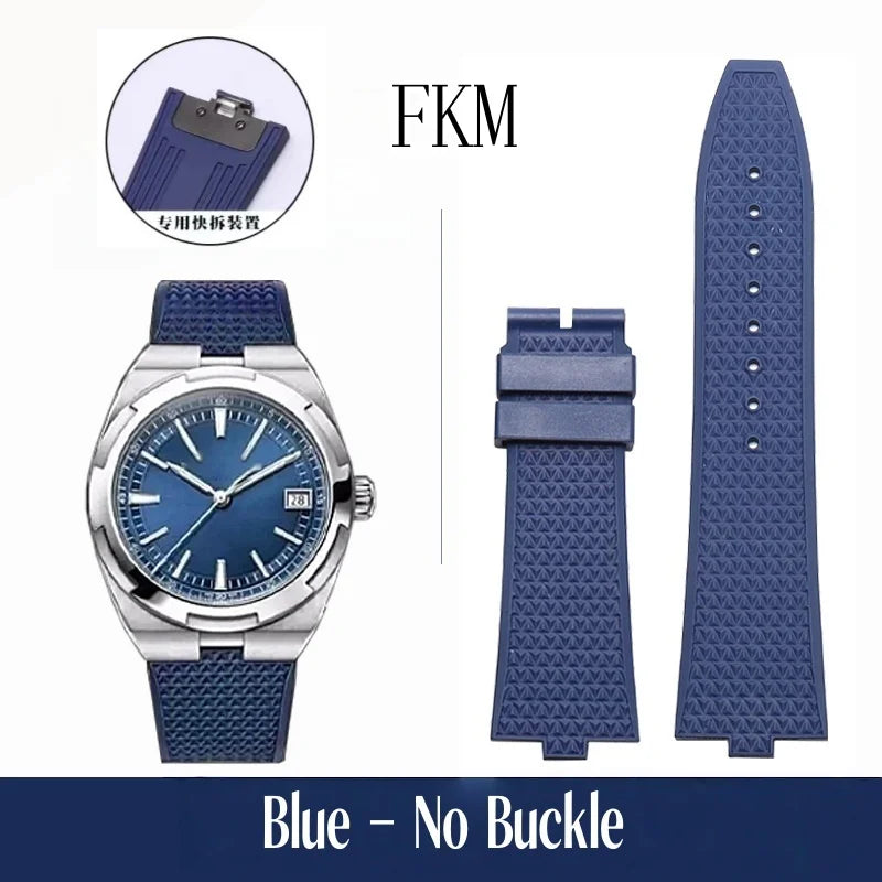 Bracelet de montre en caoutchouc Fluoros FKM à dégagement rapide, pour bracelet Vacheron VC Overseas 4300V 4500V 5500V 7900V, 24x7mm