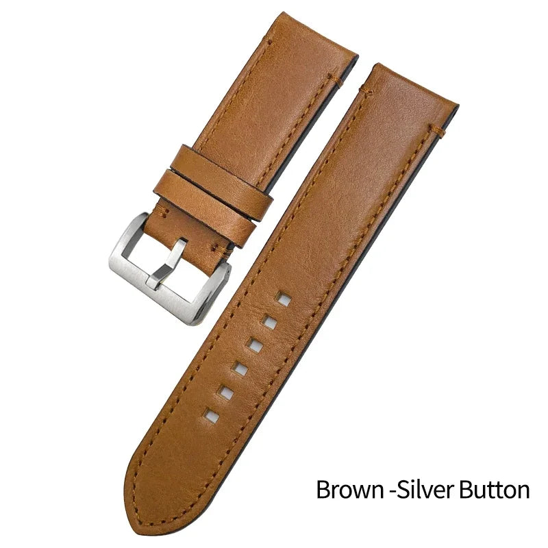 Handmade Brown Genuine Calf Leather Watch Strap, 22/23mm, for Zenith Tudor Black Bay Bronze Blancpain, Vintage Watch Band