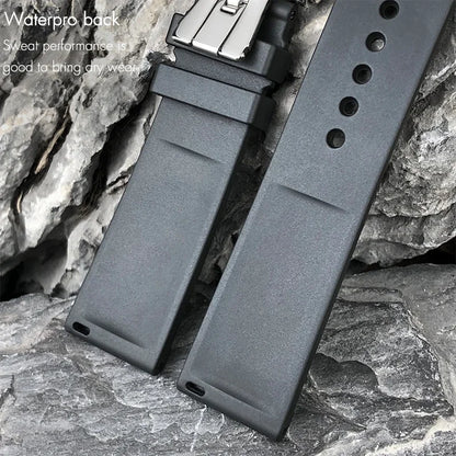 Cinturino per orologio in gomma fluorurata FKM, morbido e impermeabile, 21 mm 22 mm, cinturino di ricambio per orologio subacqueo Blancpain Fifty Fathoms, colori disponibili