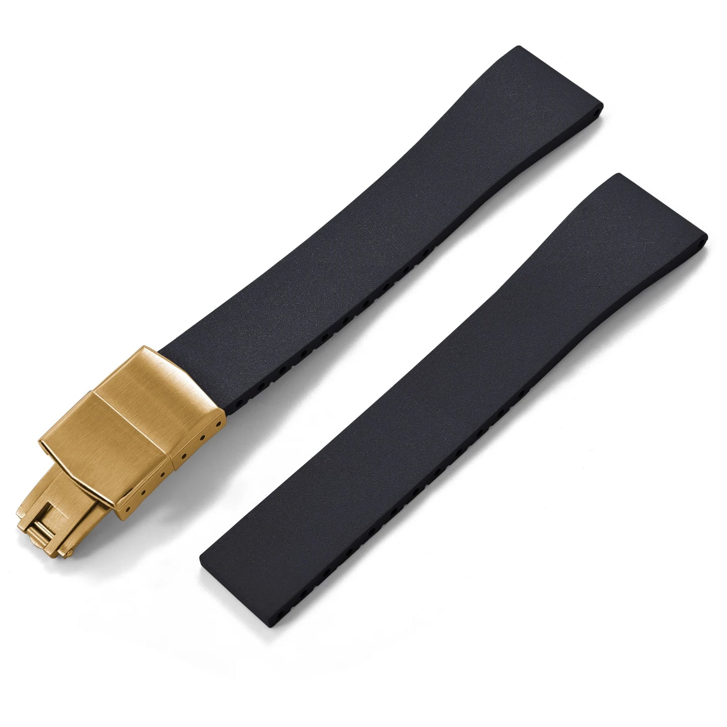 Nouveau bracelet de montre CTS FKM boucle en or papillon à dégagement rapide 16mm 18mm 19mm 20mm 21mm 22mm bracelets de montre en caoutchouc CTS pour couper à la taille