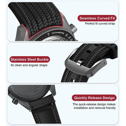 Per Swatch X Omega Joint MoonSwatch 20mm Cinturino a Sgancio Rapido Uomo Donna Estremità Curva Trama Silicone Gomma Cinturino Orologio Bracciale Strumento