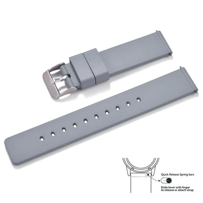 Bracelet de montre en caoutchouc Premium lisse - Rapide / Universel