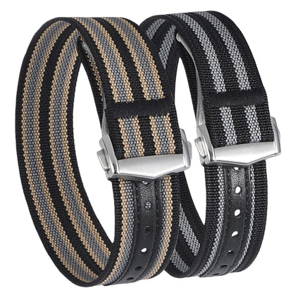 Bracelet de montre nervuré de qualité supérieure fermoir déployant en Nylon 20mm 22mm bracelet de montre pour Omega boucle pliante bracelet de montre bracelet de Sport pour hommes