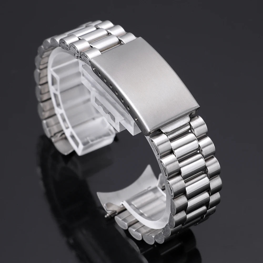 Bracelet en acier inoxydable massif 18mm/20mm, extrémités courbées, pour montres sport et affaires, hommes et femmes, compatible Rolex Datejust