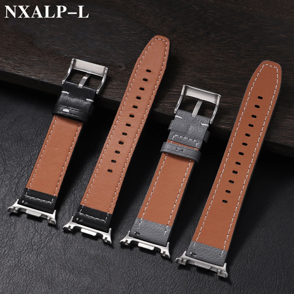 Leather Band without Gaps for Samsung Galaxy Watch 8 Classic 46mm, Replacement Strap for Galaxy Watch 8 44mm 40mm, Accessory
