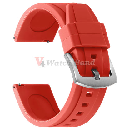 Bracelet de montre sport en silicone souple noir, marron, orange, bleu – Bracelets de 20 mm et 22 mm à libération rapide en caoutchouc de silicone
