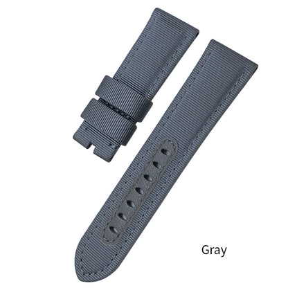 Cinturino per orologio in nylon da 24 mm per Panerai Submersible Luminor PAM verde blu grigio, in tessuto, tela, nuovo, con strumenti gratuiti