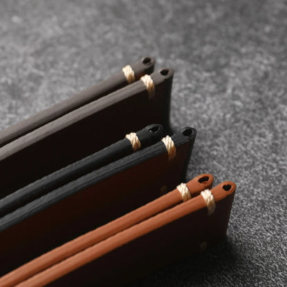 Handmade genuine leather strap, 18 19 20 22MM brown black grey, soft Italian genuine palm grain leather strap, vintage style
