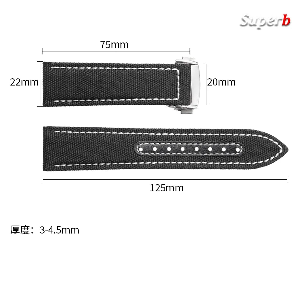 Bracelet de montre en Nylon 20mm 22mm pour Omega Seamaster 300, bracelet de montre pour Speedmaster AT150, boucle pliante en toile, Bracelets de Sport pour hommes
