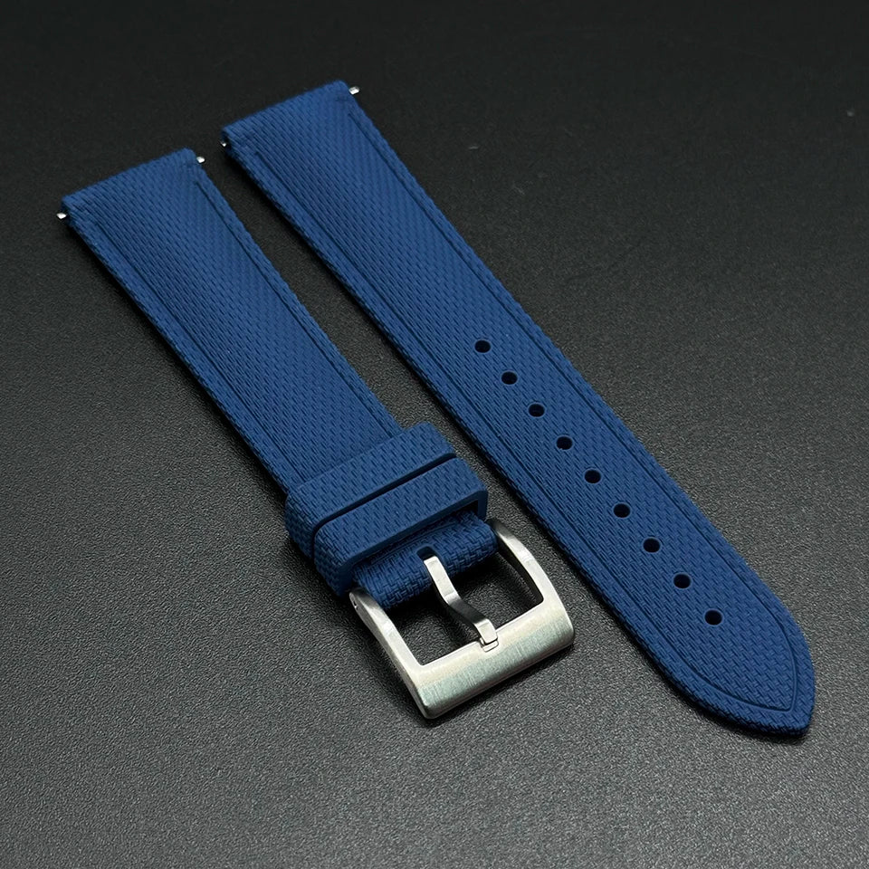 Cinturino per orologio in gomma intrecciata FKM, 20/21/22 mm, sgancio rapido, per Omega Seamaster 300 Speedmaster 007 Rolex, universale