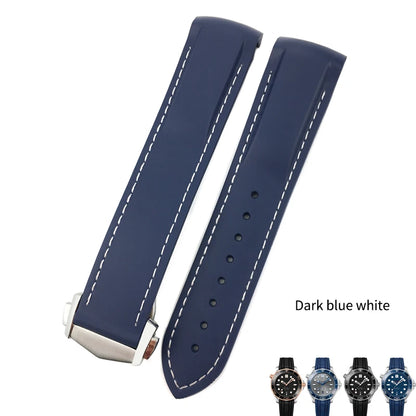 Bracelet de montre en caoutchouc et Silicone, 20mm 22mm, 19mm 21mm, pour montre Omega Seamaster 300 Planet Ocean, Longines Seiko SKX 007
