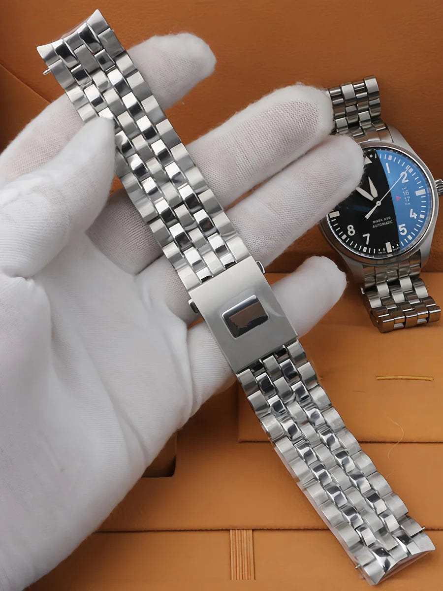 Pour montre pilote IWC Little Prince, montre pilote série 20, bracelet en acier inoxydable massif 316L, bracelet de remplacement 20 mm/21 mm