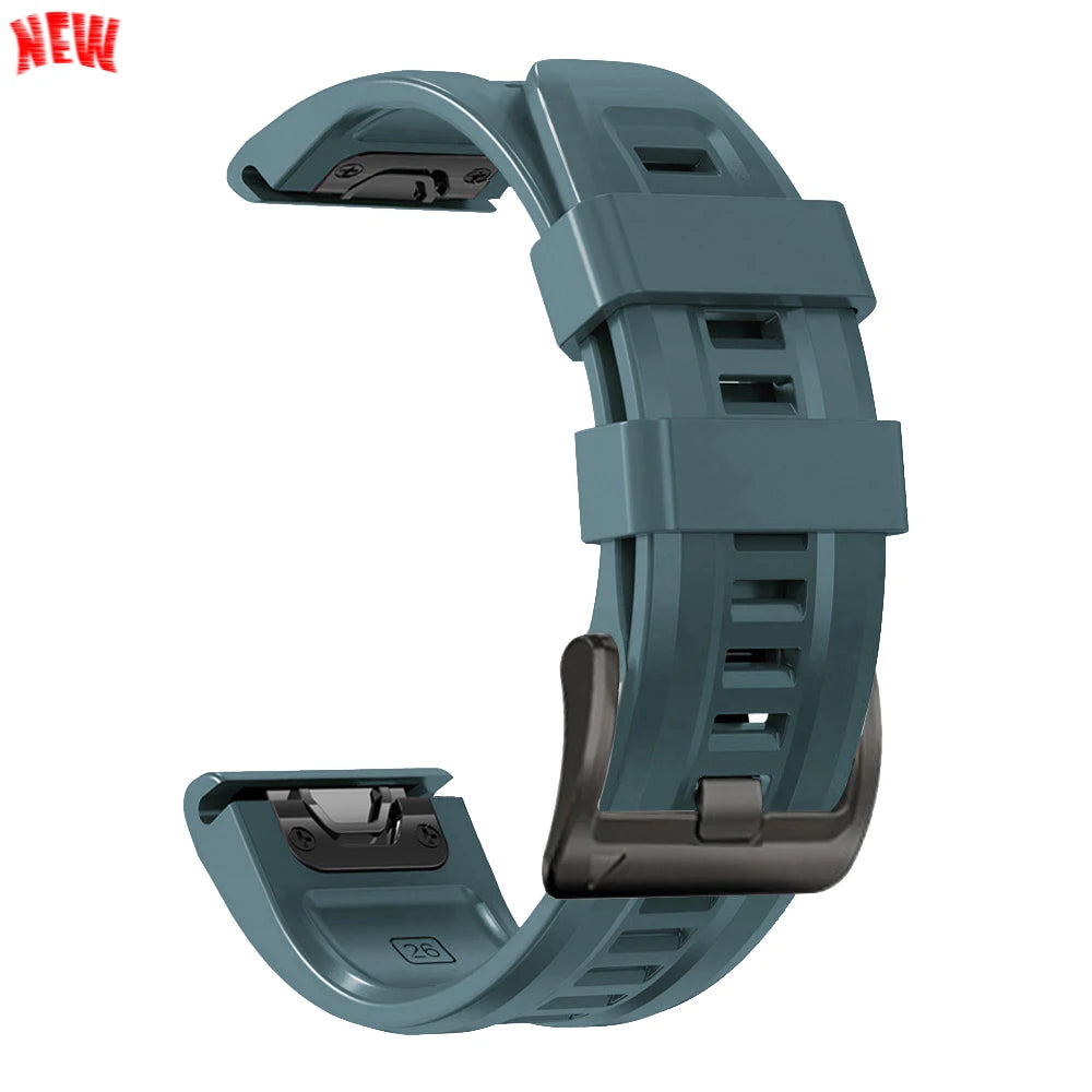 Bracelet de montre en silicone 22 mm 26 mm pour Garmin Fenix 8Pro 7 7X 6X Pro 5X Plus Epix Gen2 Enduro 3 2, bracelet souple à libération rapide QuickFit